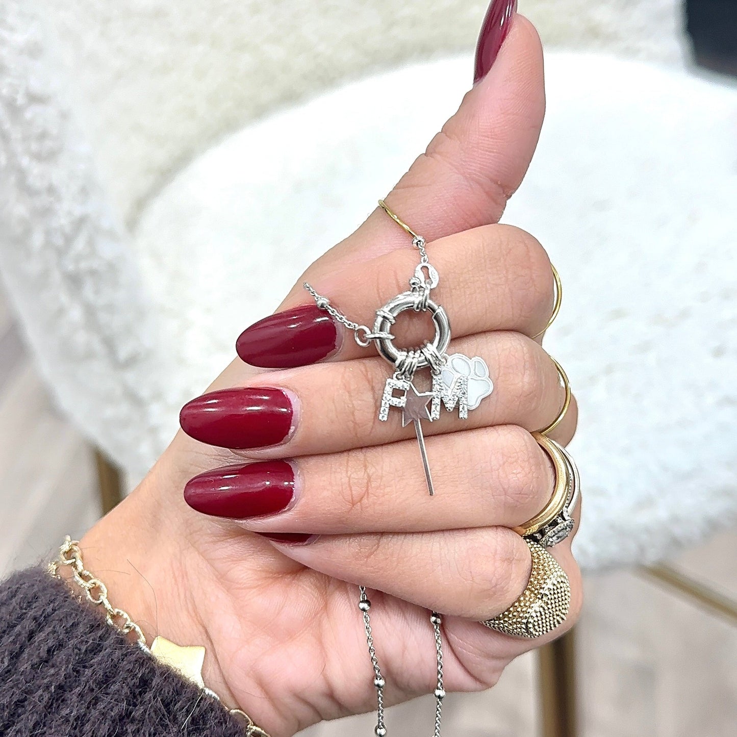 Collana Rosario in Argento 925 con Chiusura ad Anello