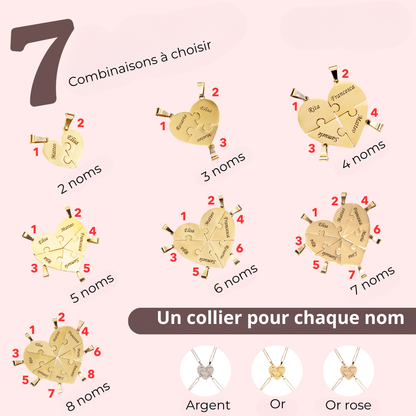 Collier Puzzle Cœur