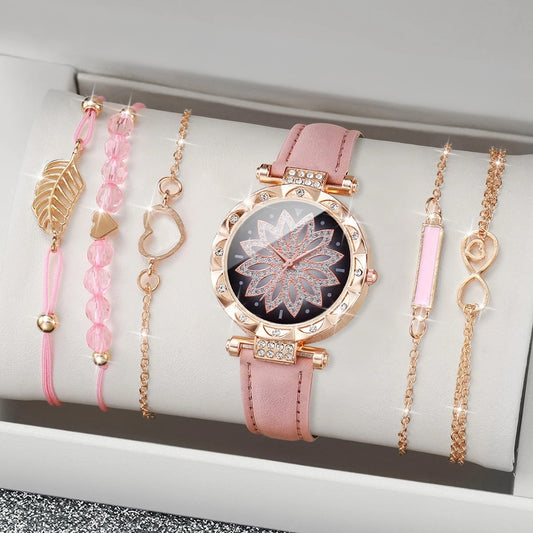 Set de 6 Bijoux : 1 Montre et 5 Bracelets