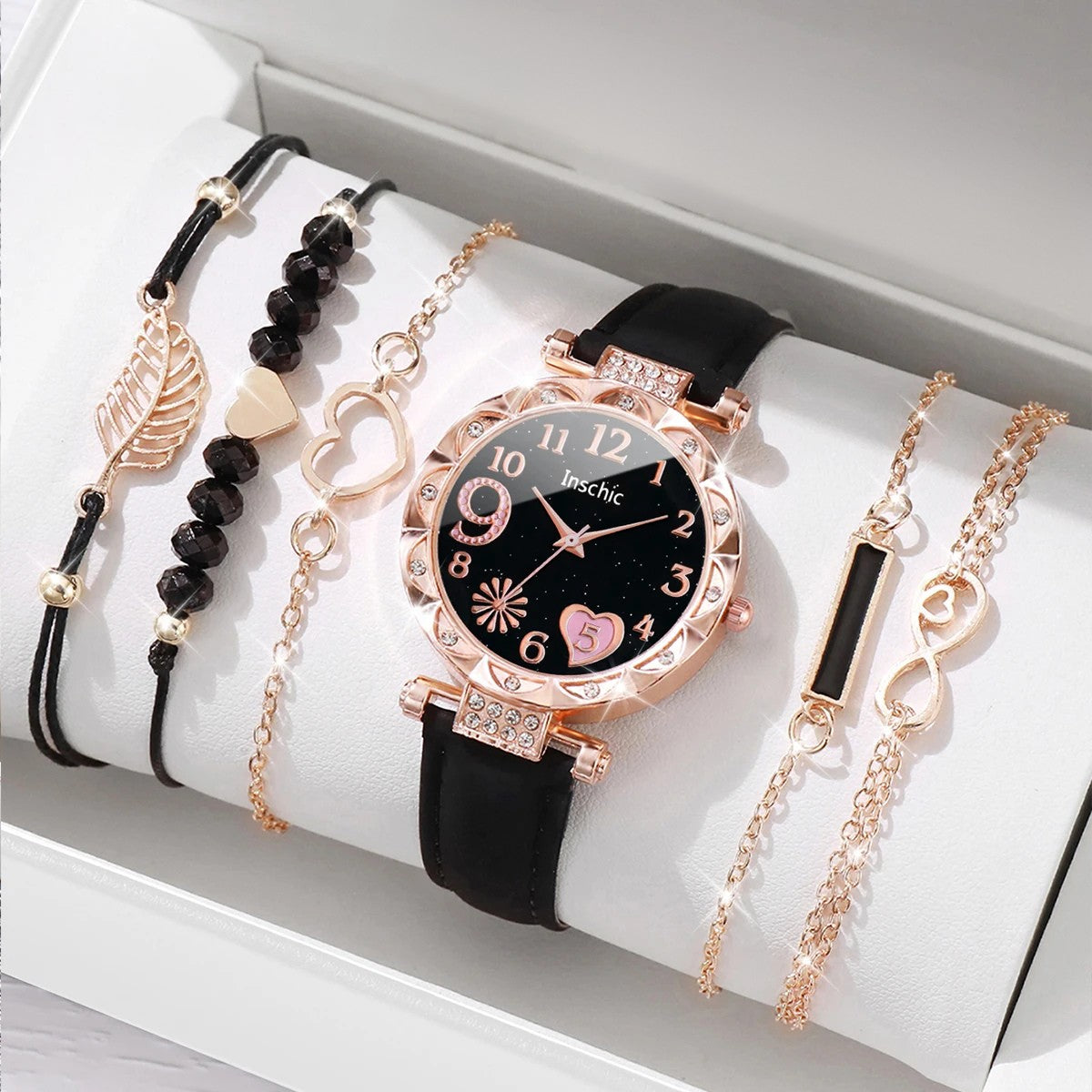 Set de 6 Bijoux : 1 Montre et 5 Bracelets
