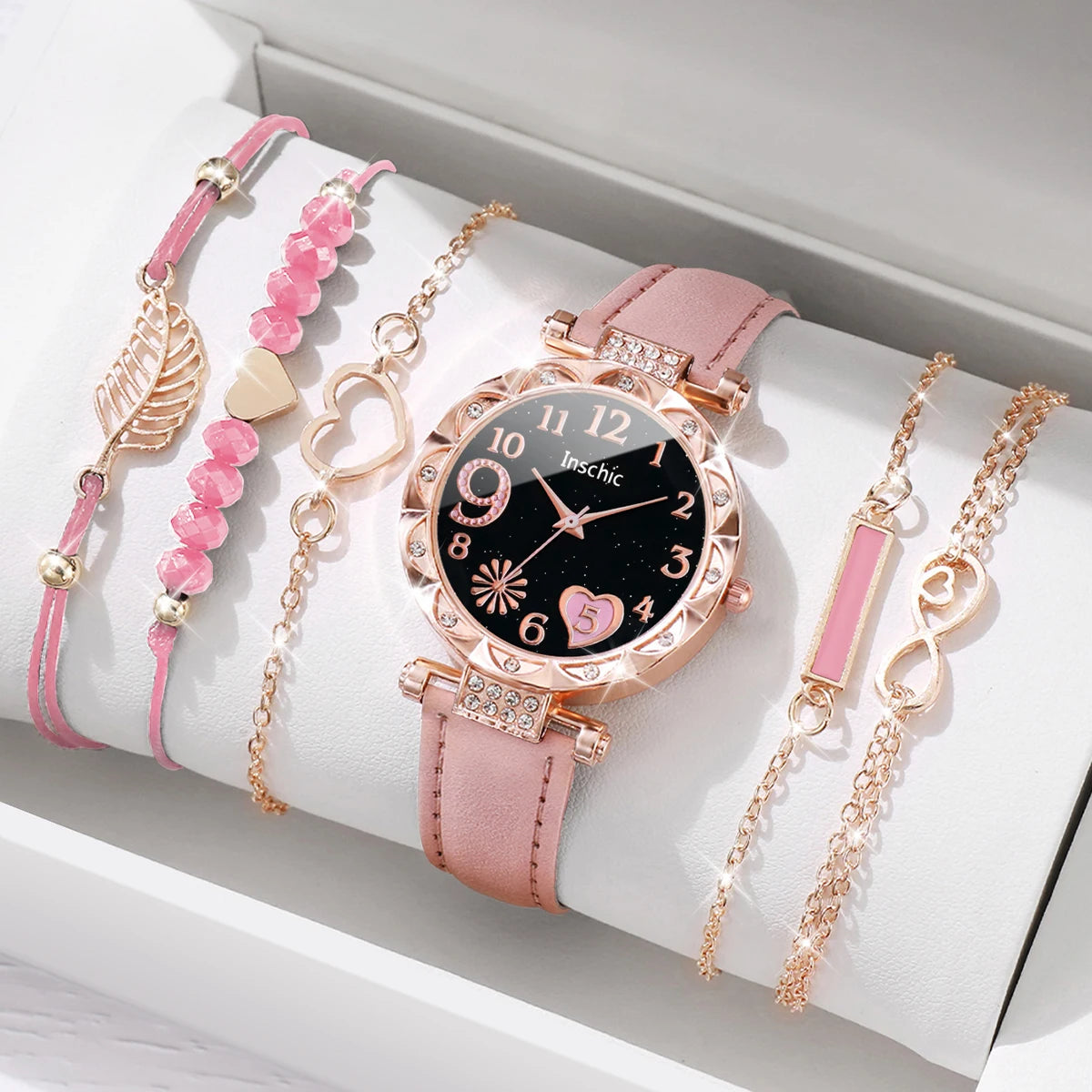 Set de 6 Bijoux : 1 Montre et 5 Bracelets