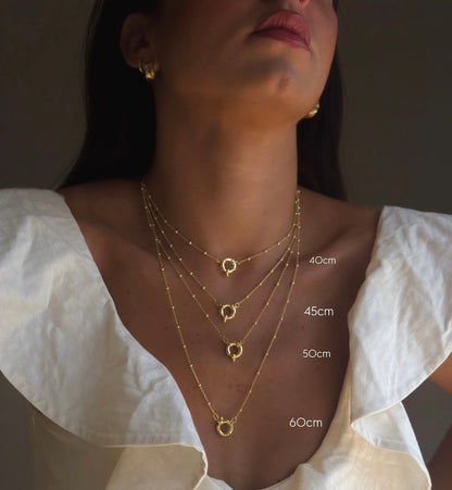 Collana Rosario in Argento 925 con Chiusura ad Anello