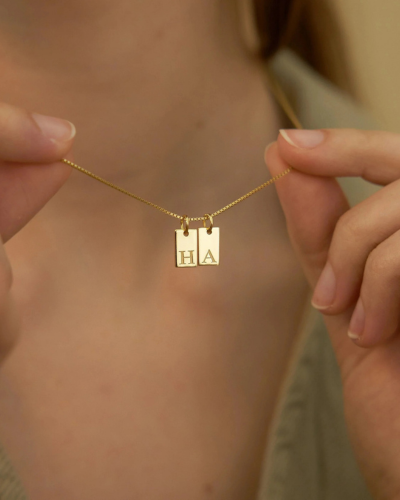 Collier 2 Initiales 18K Personnalisé