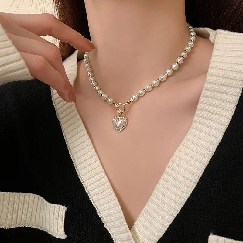 Collier de perles avec cœur