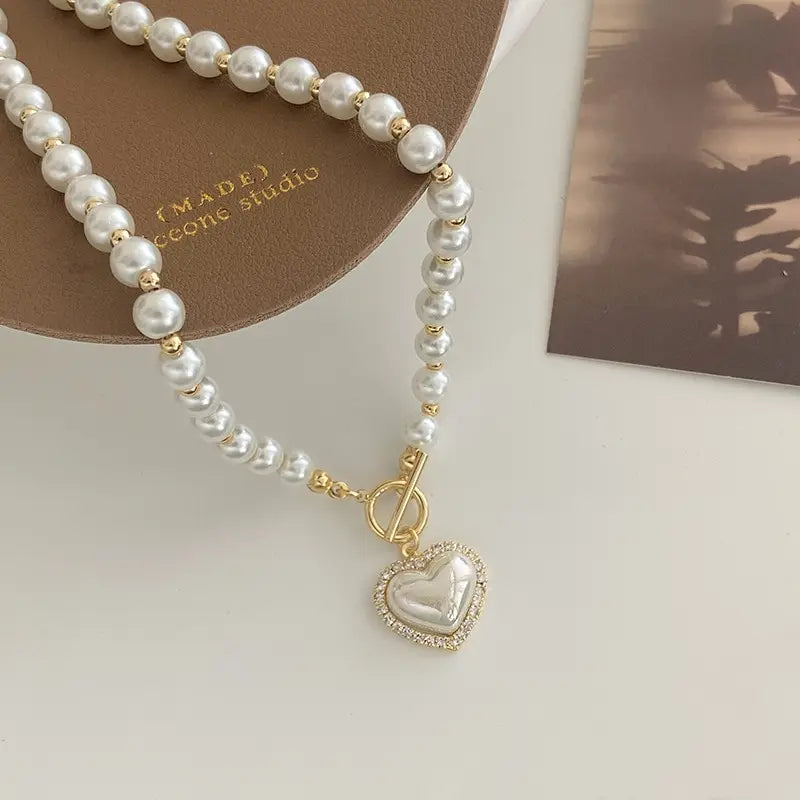 Collier de perles avec cœur