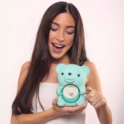 Ours Rose Éternelle & Collier Personnalisé