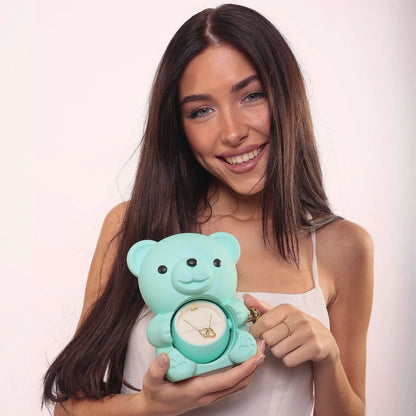 Ours Rose Éternelle & Collier Personnalisé