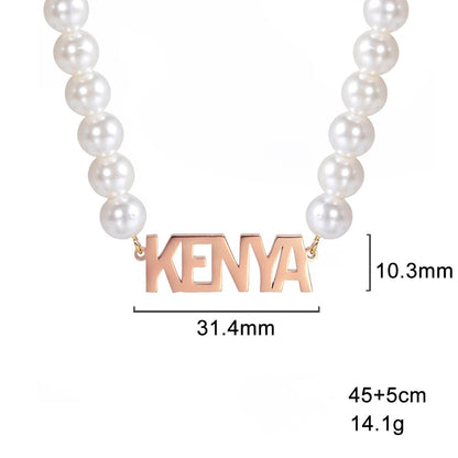 Collier personnalisé Sipuris Pearl, prénom en acier inoxydable, collier doré