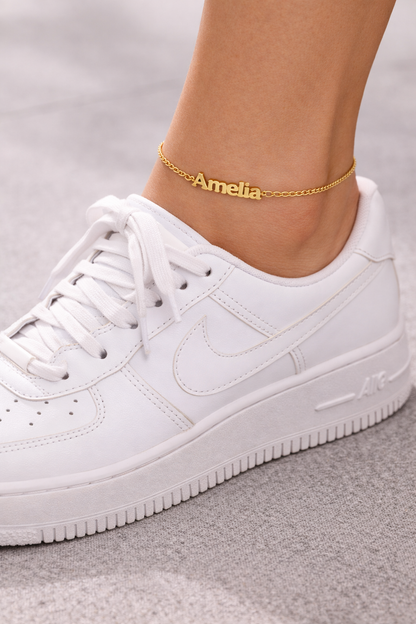 Collier de cheville personnalisé avec votre nom