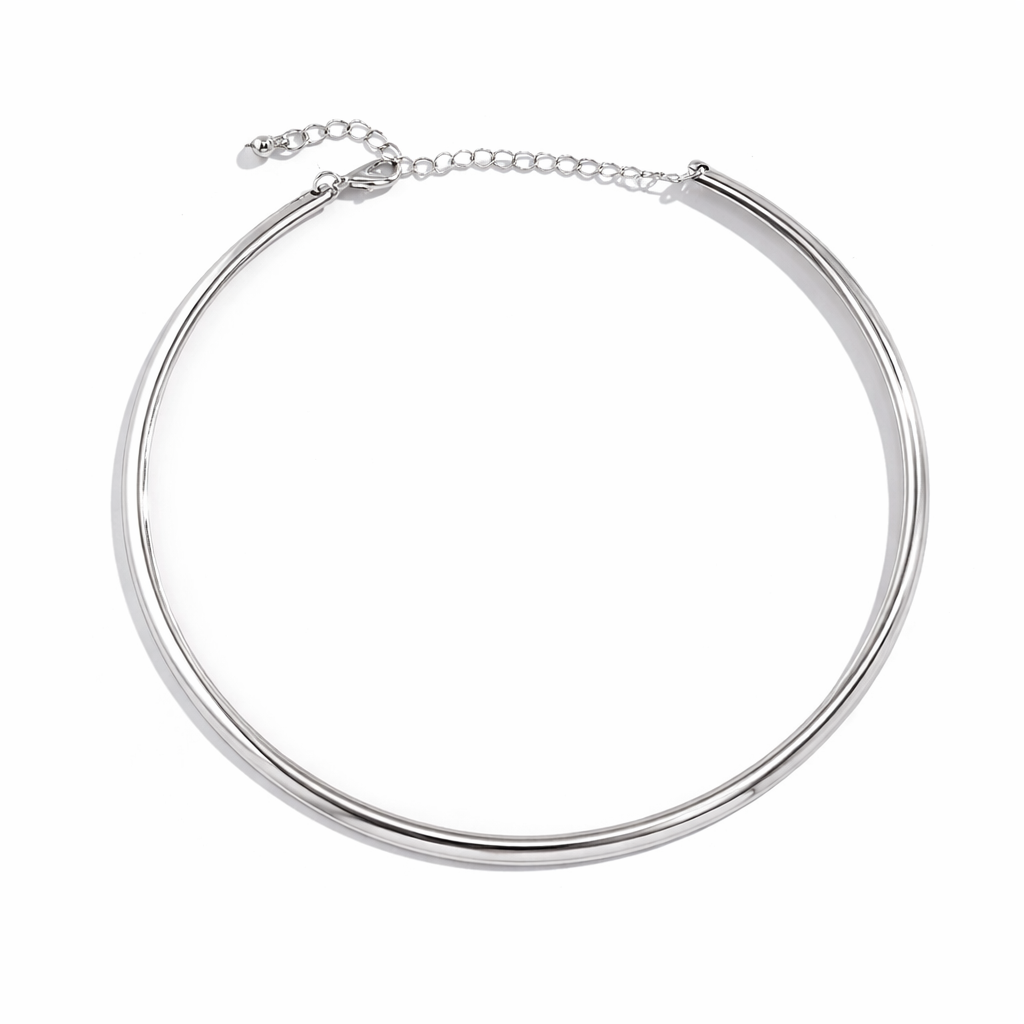 Collier torque vintage en métal doré - ajustable